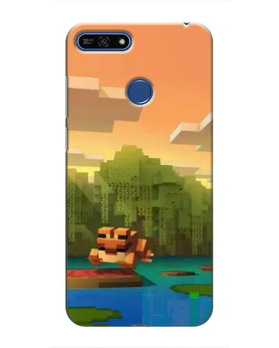 Чехол для Huawei Honor 7A Pro с картинкой «Майнкрафт закат солнца»