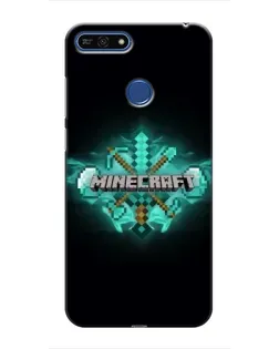 Чехол для Huawei Honor 7A Pro с картинкой «Minecraft Diamond лого»