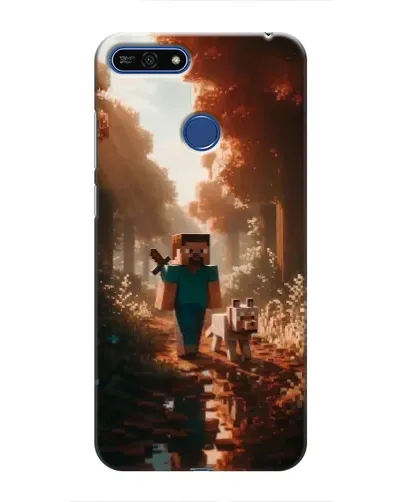 Чехол для Huawei Honor 7A Pro с картинкой «Стив в лесу»