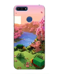 Чехол для Huawei Honor 7A Pro с картинкой «Розовое дерево Minecraft»