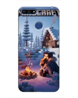 Чехол для Huawei Honor 7A Pro с картинкой «Зимний Minecraft»