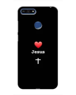 Чехол для Huawei Honor 7A Pro с картинкой «Сердце - Jesus»