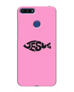 Чехол для Huawei Honor 7A Pro с картинкой «Розовый символ  Jesus»