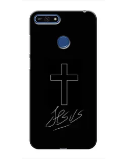 Чехол для Huawei Honor 7A Pro с картинкой «Графический крест Jesus»