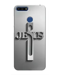 Чехол для Huawei Honor 7A Pro с картинкой «Металлический крест Jesus»