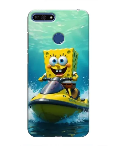 Чехол для Huawei Honor 7A Pro с картинкой «Спанч Боб на гидроцикле»
