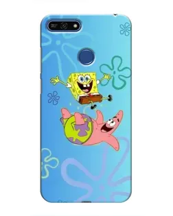 Чехол для Huawei Honor 7A Pro с картинкой «Спанч Боб и Патрик»