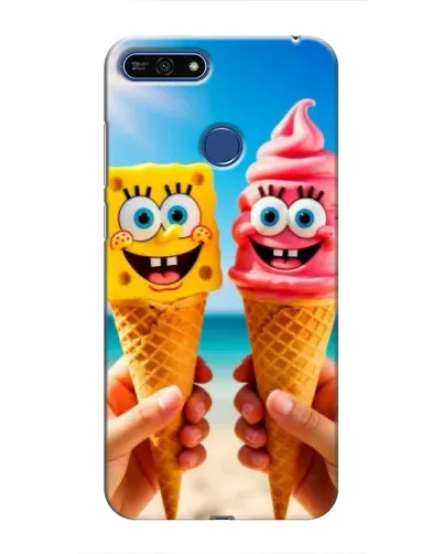 Чехол для Huawei Honor 7A Pro с картинкой «Спанч Боб мороженое»