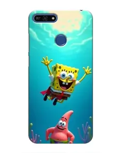 Чехол для Huawei Honor 7A Pro с картинкой «Спанч Боб под водой»