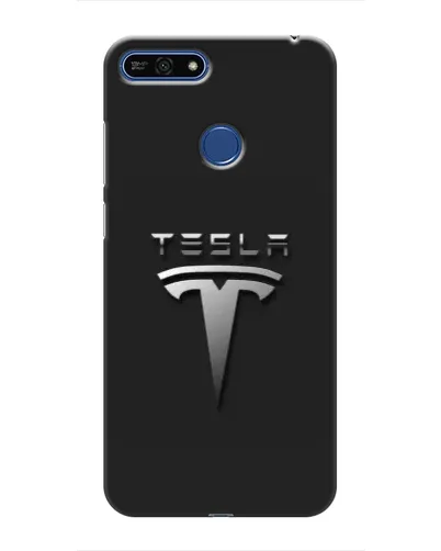 Чехол для Huawei Honor 7A Pro с картинкой «Стальной логотип Tesla»
