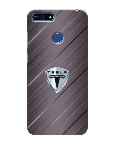Чехол для Huawei Honor 7A Pro с картинкой «Металлическая текстура Tesla»