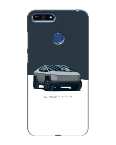 Чехол для Huawei Honor 7A Pro с картинкой «Серебристый Cybertruck Tesla»