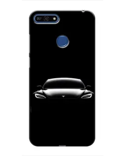 Чехол для Huawei Honor 7A Pro с картинкой «Фары Tesla Night»