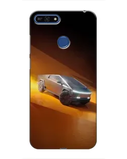 Чехол для Huawei Honor 7A Pro с картинкой «Cybertruck в пустыне»
