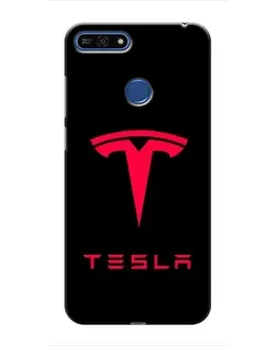 Чехол для Huawei Honor 7A Pro с картинкой «Tesla Red Logo»