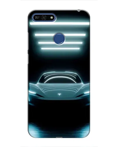 Чехол для Huawei Honor 7A Pro с картинкой «Tesla в неоне»