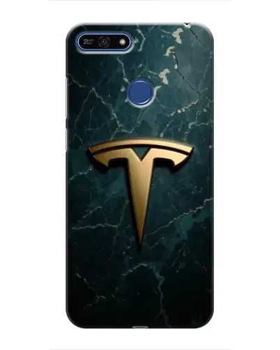 Чехол для Huawei Honor 7A Pro с картинкой «Мраморная Tesla Gold»