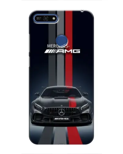 Чехол для Huawei Honor 7A Pro с картинкой «Mercedes — белый карбон»