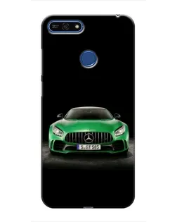 Чехол для Huawei Honor 7A Pro с картинкой «Mercedes — неоновый лого»
