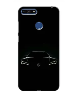 Чехол для Huawei Honor 7A Pro с картинкой «Mercedes — силуэт авто»
