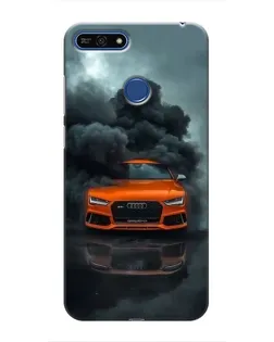 Чехол для Huawei Honor 7A Pro с картинкой «Audi в облаках дыма»
