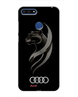 Чехол для Huawei Honor 7A Pro с картинкой «Графика — пантера и Audi»