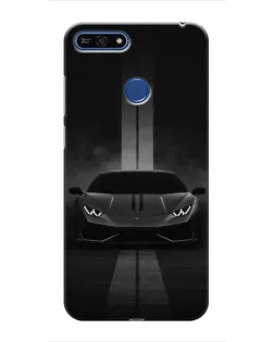 Чехол для Huawei Honor 7A Pro с картинкой «Lamborghini симметрия дорог»