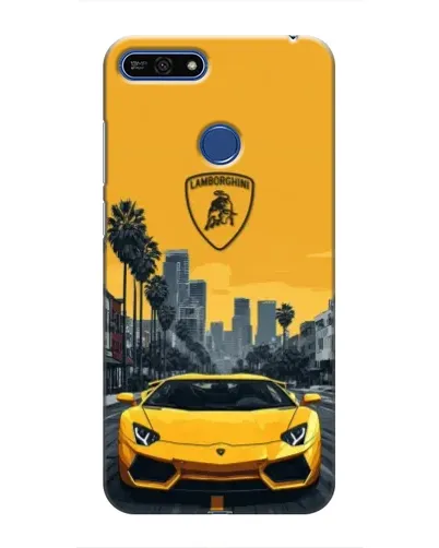Чехол для Huawei Honor 7A Pro с картинкой «Желтый Lamborghini город» Чехол для Huawei Honor 7A Pro с картинкой «Желтый Lamborghini город»