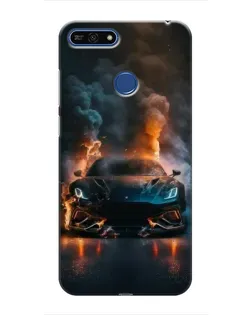 Чехол для Huawei Honor 7A Pro с картинкой «Lamborghini дымная эстетика»