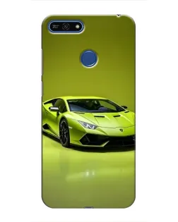 Чехол для Huawei Honor 7A Pro с картинкой «Салатовый Lamborghini Huracan»