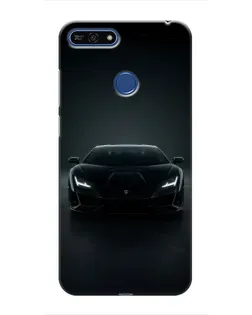 Чехол для Huawei Honor 7A Pro с картинкой «Черный Lamborghini Aventador»