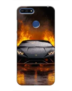 Чехол для Huawei Honor 7A Pro с картинкой «Lamborghini в огне»