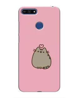 Чехол для Huawei Honor 7A Pro с картинкой «Pusheen сердце»