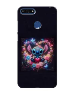 Чехол для Huawei Honor 7A Pro с картинкой «Stitch в цветах»