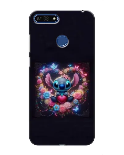 Чехол для Huawei Honor 7A Pro с картинкой «Stitch в цветах»
