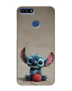 Чехол для Huawei Honor 7A Pro с картинкой «Стич на коричневом фоне»