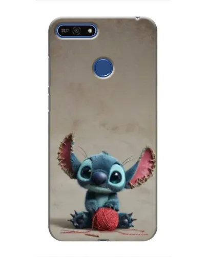 Чехол для Huawei Honor 7A Pro с картинкой «Стич на коричневом фоне»