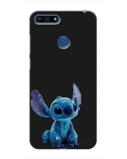 Чехол для Huawei Honor 7A Pro с картинкой «Стич на черном»