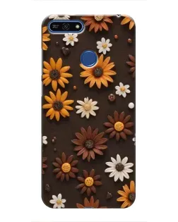 Чохол для Huawei Honor 7A Pro з картинкою «Візерунок з маленьких соняшників»
