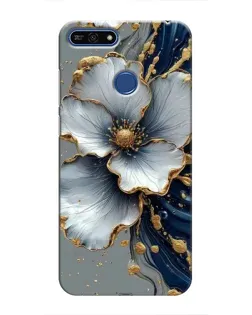 Чохол для Huawei Honor 7A Pro з картинкою «Біла квітка та золотий флюїд»