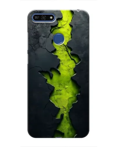 Чехол для Huawei Honor 7A Pro с картинкой «Салатовый разлом скалы»