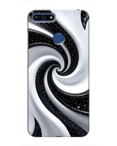 Чехол для Huawei Honor 7A Pro с картинкой «Черно-белая спираль»