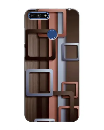 Чехол для Huawei Honor 7A Pro с картинкой «Коричневые объемные квадраты»