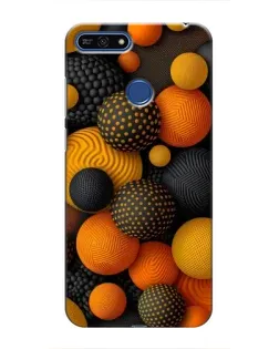 Чехол для Huawei Honor 7A Pro с картинкой «Объемные оранжевые сферы»