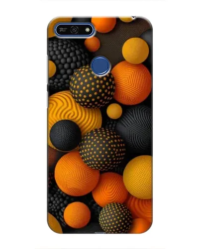 Чехол для Huawei Honor 7A Pro с картинкой «Объемные оранжевые сферы»