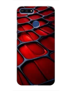 Чехол для Huawei Honor 7A Pro с картинкой «Красная глянцевая сетка»