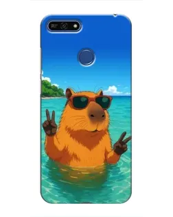 Чехол для Huawei Honor 7A Pro с картинкой «Морская капибара»