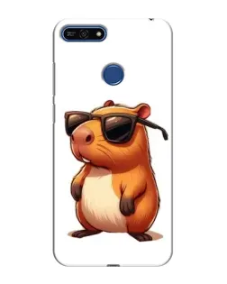 Чехол для Huawei Honor 7A Pro с картинкой «Капибара в очках»