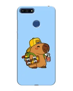 Чехол для Huawei Honor 7A Pro с картинкой «Капибара на скейте»