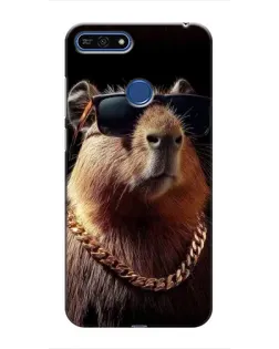 Чехол для Huawei Honor 7A Pro с картинкой «Капибара золотая цепь»